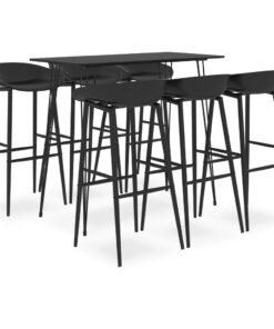 vidaXL 7-delige Barset zwart