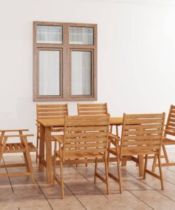 vidaXL 7-delige Tuinset massief acaciahout