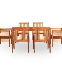 vidaXL 7-delige Tuinset met kussens massief acaciahout