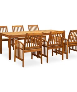 vidaXL 7-delige Tuinset met kussens massief acaciahout
