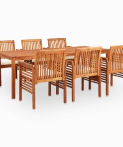 vidaXL 7-delige Tuinset met kussens massief acaciahout