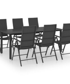 vidaXL 7-delige Tuinset zwart