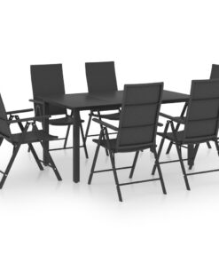 vidaXL 7-delige Tuinset zwart