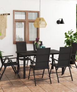 vidaXL 7-delige Tuinset zwart