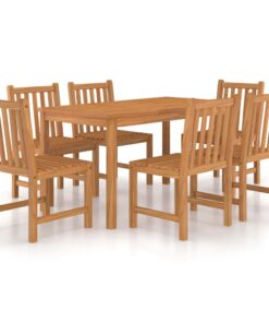 vidaXL 7-delige tuinset 140x80 cm massief teakhout
