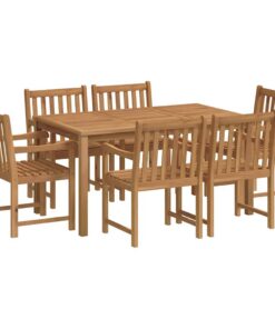 vidaXL 7-delige tuinset 150x90 cm massief teakhout