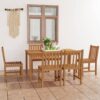 vidaXL 7-delige tuinset 150x90 cm massief teakhout