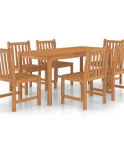 vidaXL 7-delige tuinset 160x80 cm massief teakhout