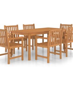 vidaXL 7-delige tuinset 180x90 cm massief teakhout