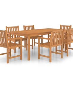 vidaXL 7-delige tuinset 200x100 cm massief teakhout