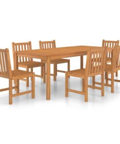 vidaXL 7-delige tuinset 200x100 cm massief teakhout