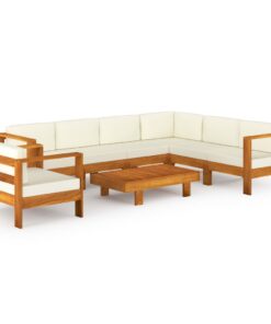 vidaXL 8-delige tuinloungeset met kussens 100x60 cm acaciahout