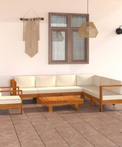 vidaXL 8-delige tuinloungeset met kussens 100x60 cm acaciahout