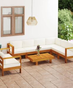 vidaXL 8-delige tuinloungeset met kussens 100x60 cm acaciahout