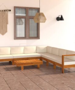 vidaXL 8-delige tuinloungeset met kussens 100x60 cm acaciahout