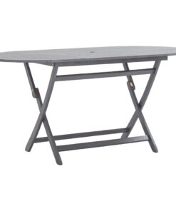 vidaXL 9-delige Tuinset massief acaciahout grijs