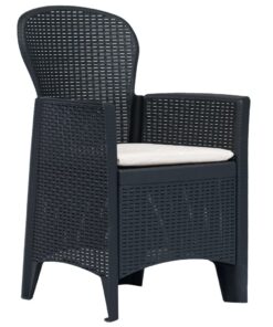vidaXL 9-delige Tuinset rattan-look kunststof antraciet