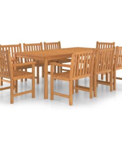 vidaXL 9-delige tuinset 200x100 cm massief teakhout