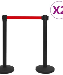 vidaXL Afzetpalen 4 st met banden ijzer zwart