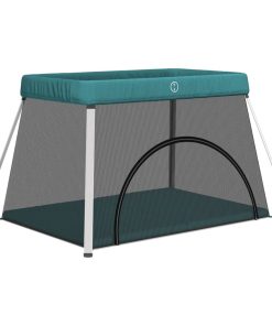 vidaXL Babybox met matras linnen groen