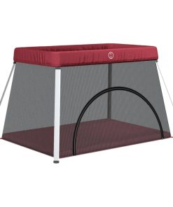 vidaXL Babybox met matras linnen rood