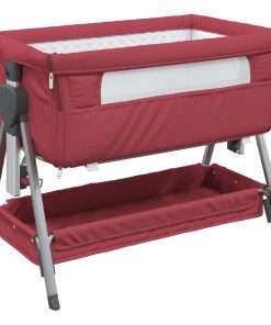 vidaXL Babybox met matras linnen rood