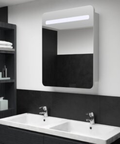 vidaXL Badkamerkast met spiegel en LED 60x11x80 cm