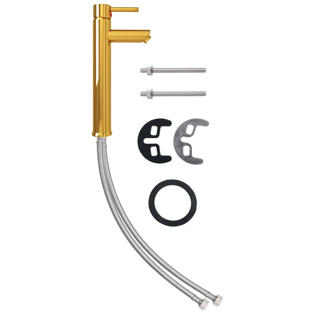 vidaXL Badkamermengkraan 12x30 cm goudkleurig