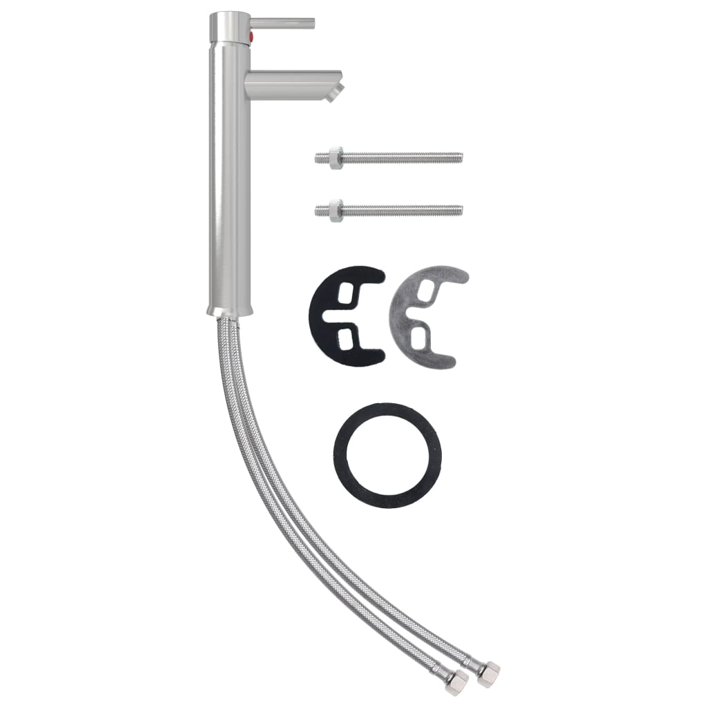 vidaXL Badkamermengkraan 12x30 cm zilverkleurig