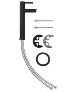 vidaXL Badkamermengkraan 12x30 cm zwart