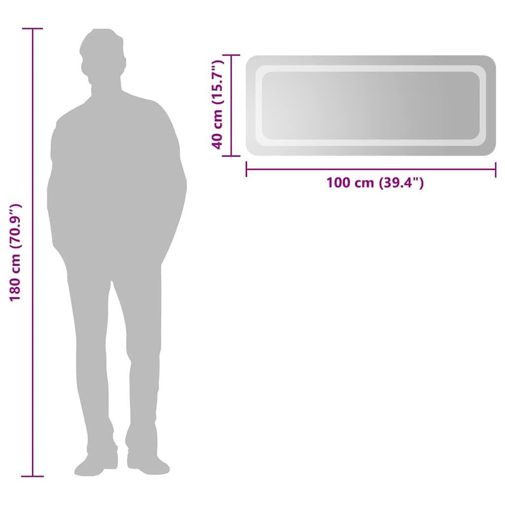 vidaXL Badkamerspiegel LED 100x40 cm - Afbeelding 6