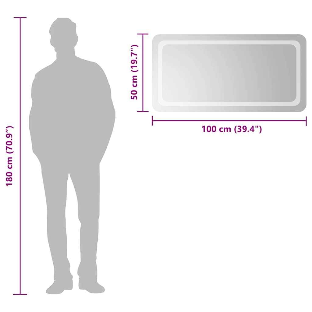 vidaXL Badkamerspiegel LED 100x50 cm - Afbeelding 6