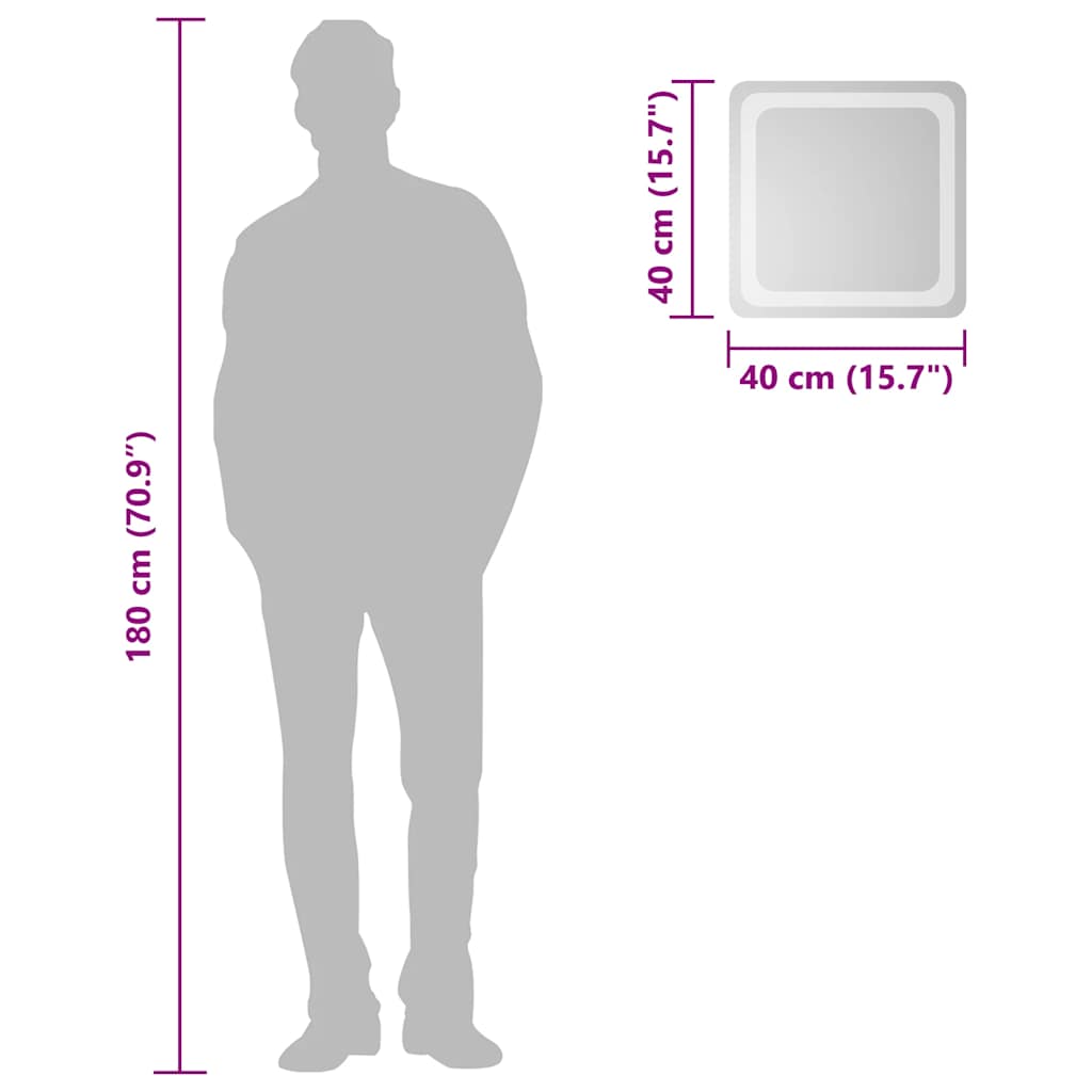 vidaXL Badkamerspiegel LED 40x40 cm - Afbeelding 6