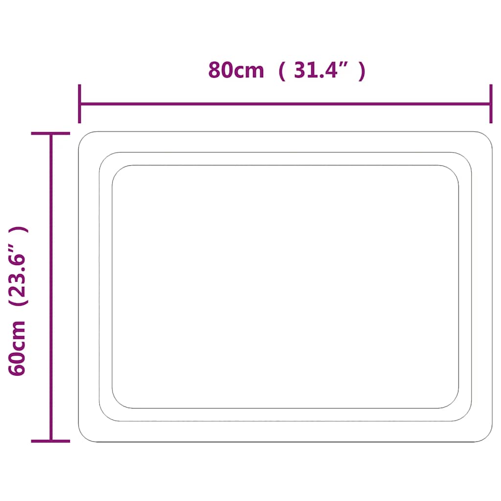 vidaXL Badkamerspiegel LED 80x60 cm - Afbeelding 5