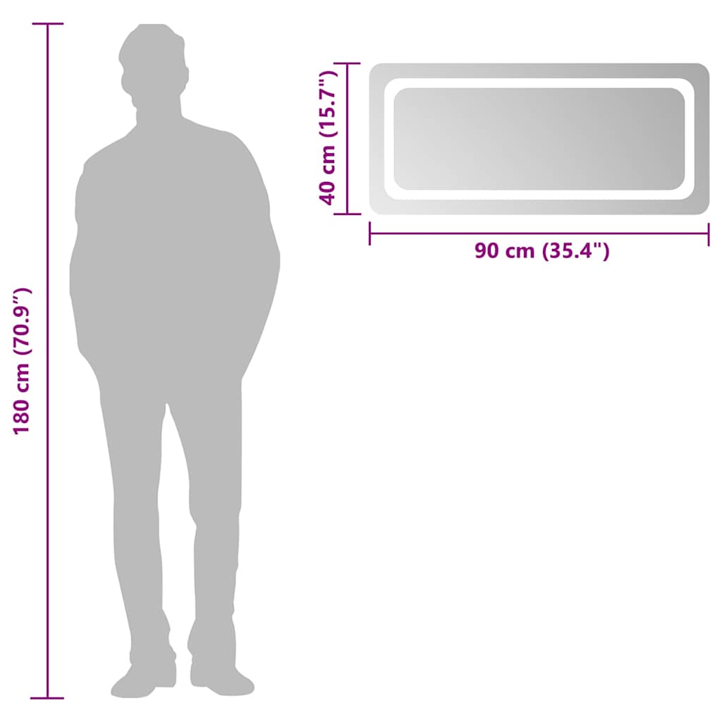 vidaXL Badkamerspiegel LED 90x40 cm - Afbeelding 6