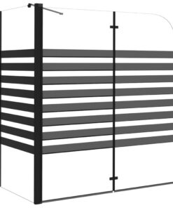 vidaXL Badwand gestreept 120x68x130 cm gehard glas