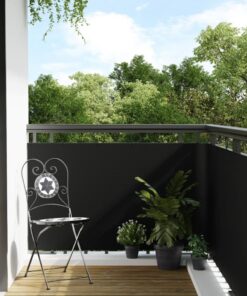 vidaXL Balkonscherm 400x90 cm poly rattan zwart