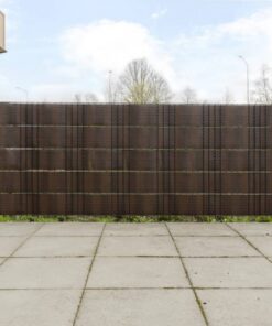 vidaXL Balkonschermen 10 st 255x19 cm poly rattan bruin en zwart