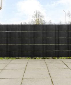 vidaXL Balkonschermen 10 st 255x19 cm poly rattan zwart