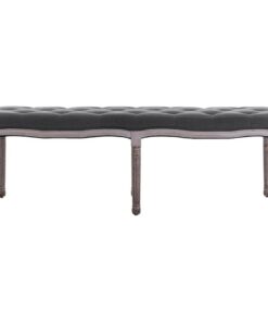 vidaXL Bankje 150x40x48 cm linnen massief hout donkergrijs