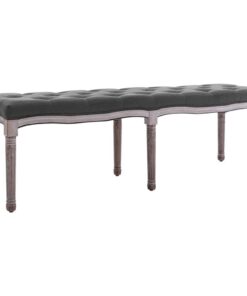 vidaXL Bankje 150x40x48 cm linnen massief hout donkergrijs