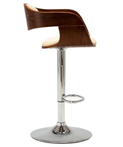 vidaXL Barkruk gebogen hout en kunstleer crèmekleurig