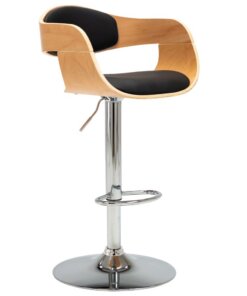 vidaXL Barkruk gebogen hout en kunstleer zwart