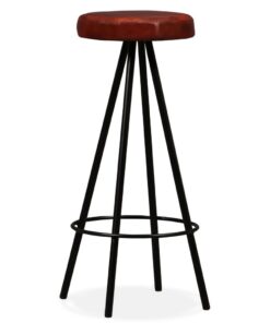 vidaXL Barkrukken 2 st echt leer