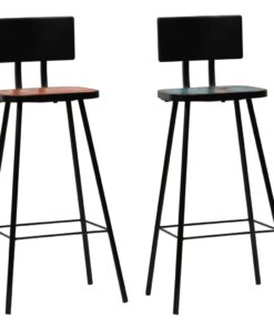 vidaXL Barkrukken 2 st massief gerecycled hout