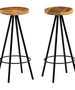 vidaXL Barkrukken 2 st massief mangohout