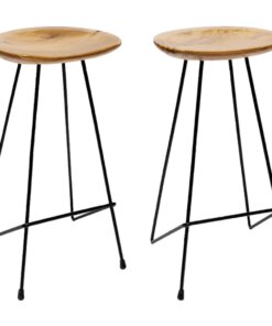 vidaXL Barkrukken 2 st massief teakhout