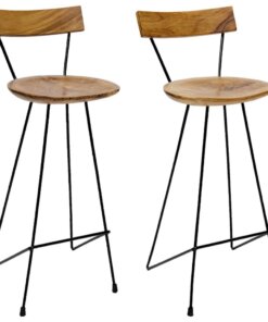 vidaXL Barkrukken 2 st massief teakhout