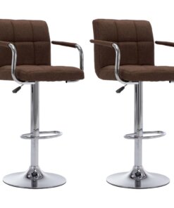 vidaXL Barkrukken 2 st stof bruin