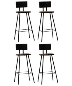 vidaXL Barkrukken 4 st massief gerecycled hout